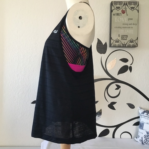 Fila top with sports bra Tank Sz Medium - Picture 2 of 15